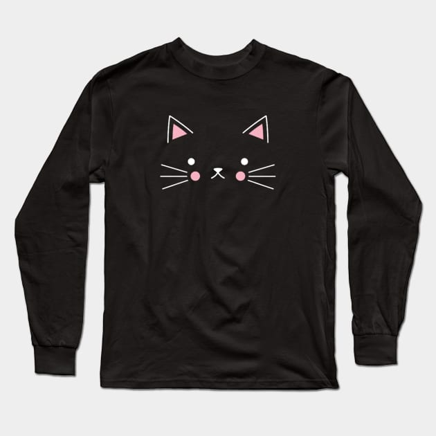 Cute Kitty Cat Design Long Sleeve T-Shirt by Red Rov